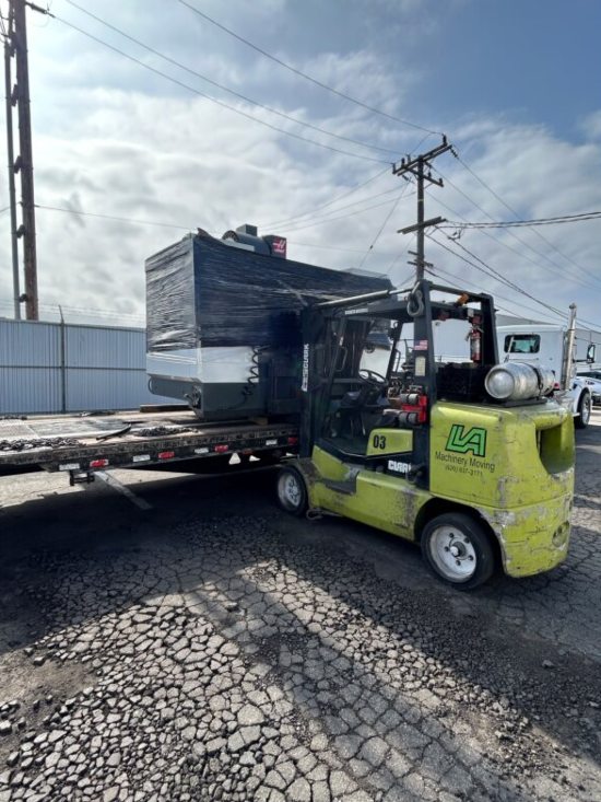 Team of LA Machinery Moving in action relocating Hygiene & Medical Equipment in Los Angeles, CA